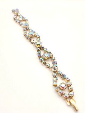 Vintage TRIAD Iridescent Crystal Link Bracelet
